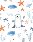 Papier Peint Enfant - Animaux Marins Rigolos