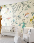 Papier Peint Enfant – Balade Rêveuse au Jardin des Oiseaux