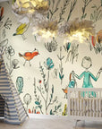 Papier Peint Enfant – Balade Rêveuse au Jardin des Oiseaux
