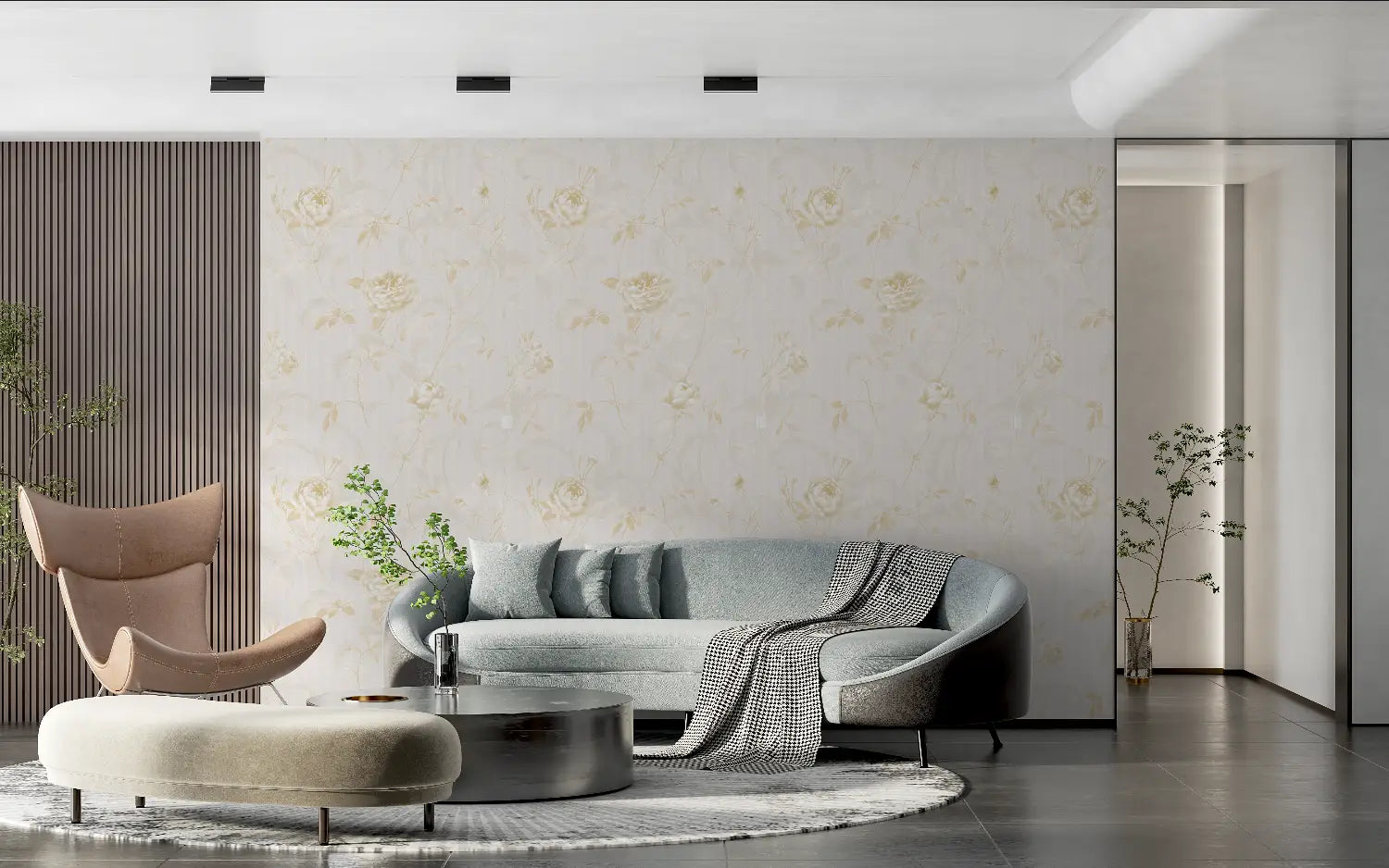 Floral Wallpaper – Tone on Tone Roses