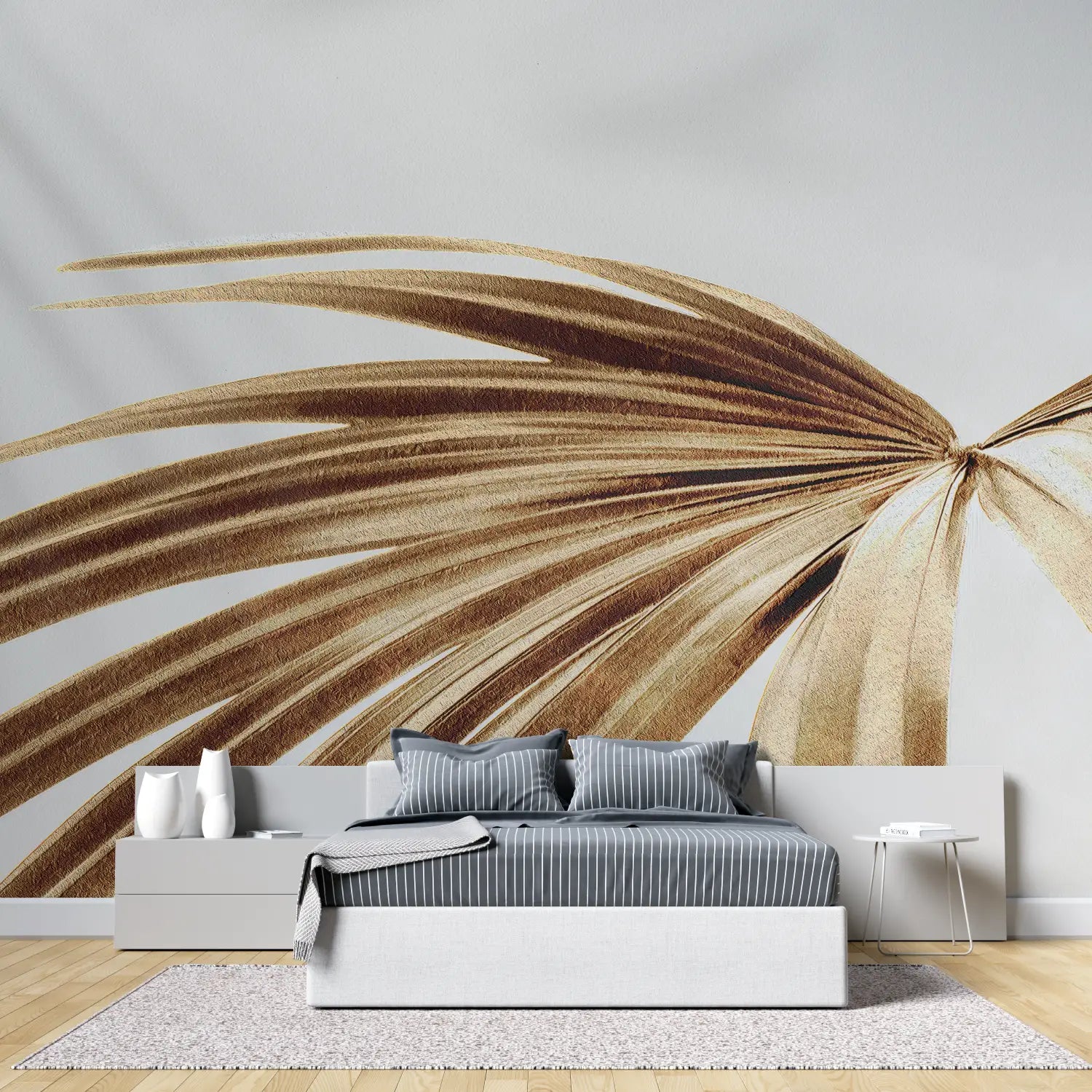 Tropical Wallpaper – Golden Palms on a Clean Background