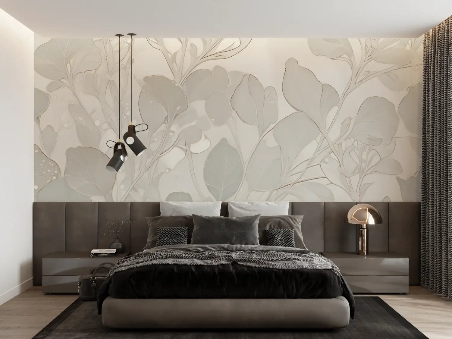 Floral Wallpaper - Delicate Flowers in Beige