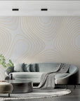Geometric Wallpaper – Golden Curves on Ivory Background