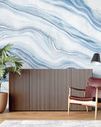 Stone Wallpaper - Sky Blue Marbled Veins