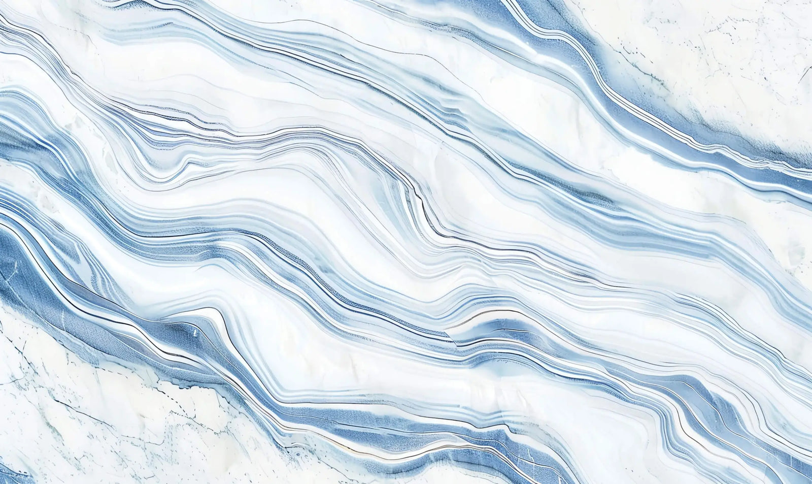 Stone Wallpaper - Sky Blue Marbled Veins