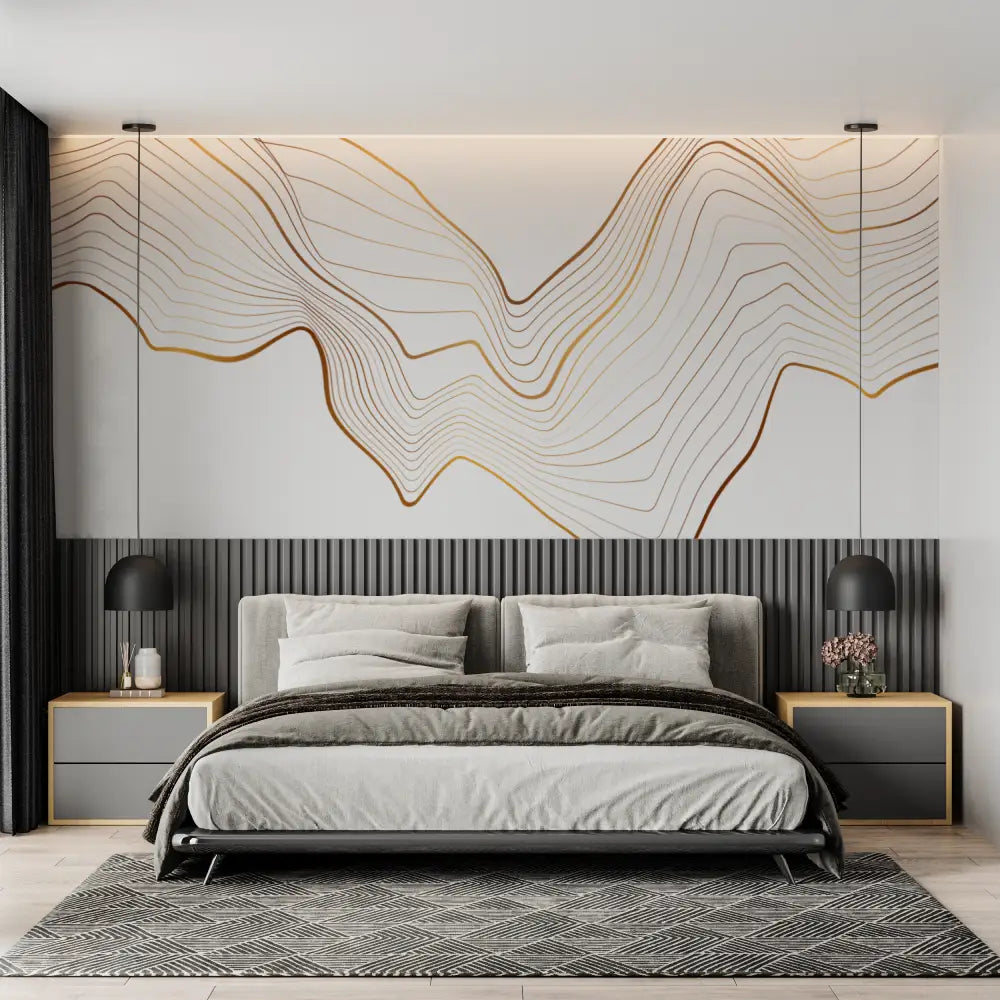 Art &amp; Deco Wallpaper – Golden Waves