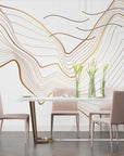 Art Deco Wallpaper – Golden Waves