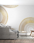 Papier Peint Géométrique – Cercles Dorés