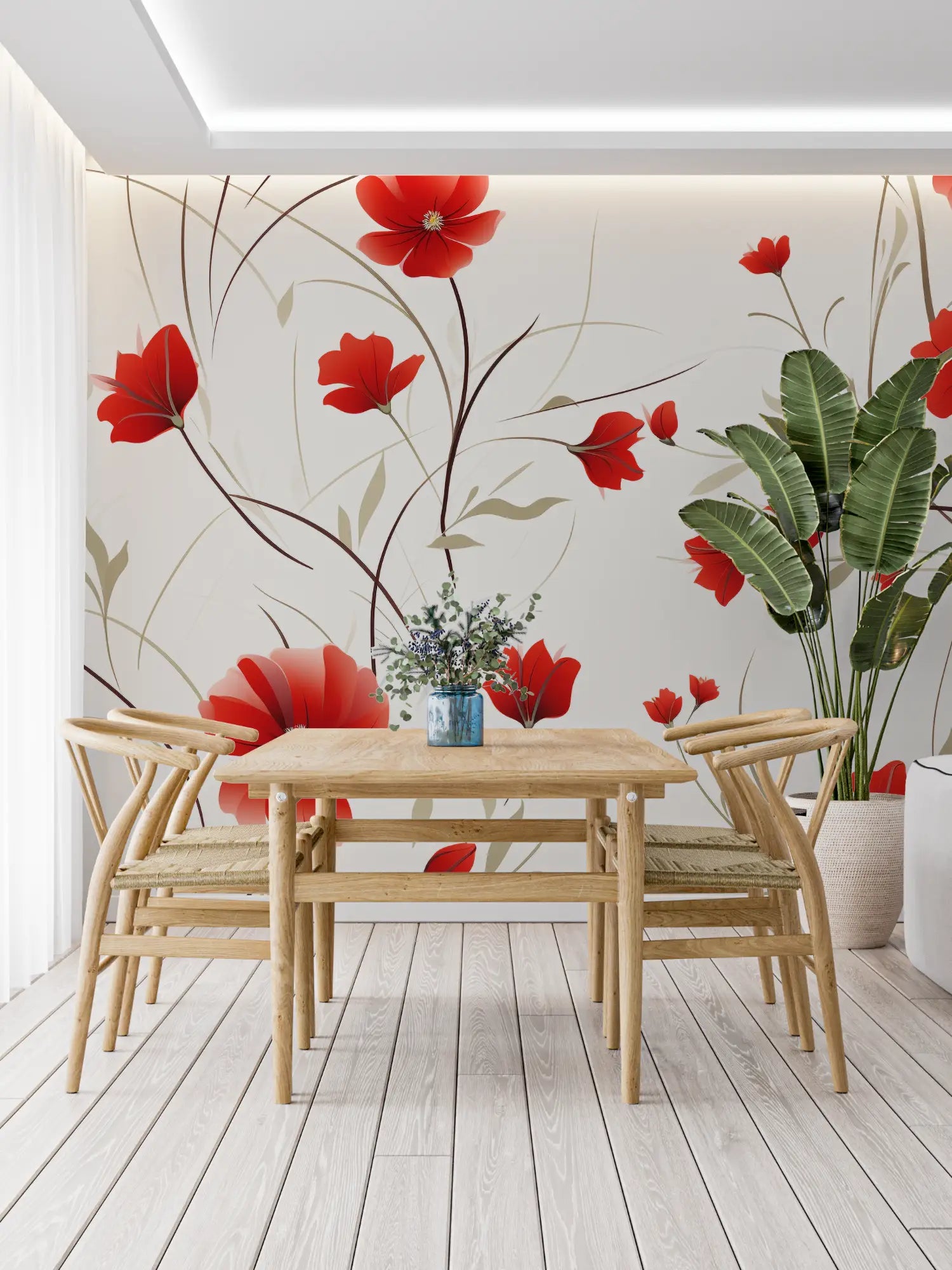 Floral Wallpaper - Light Poppies