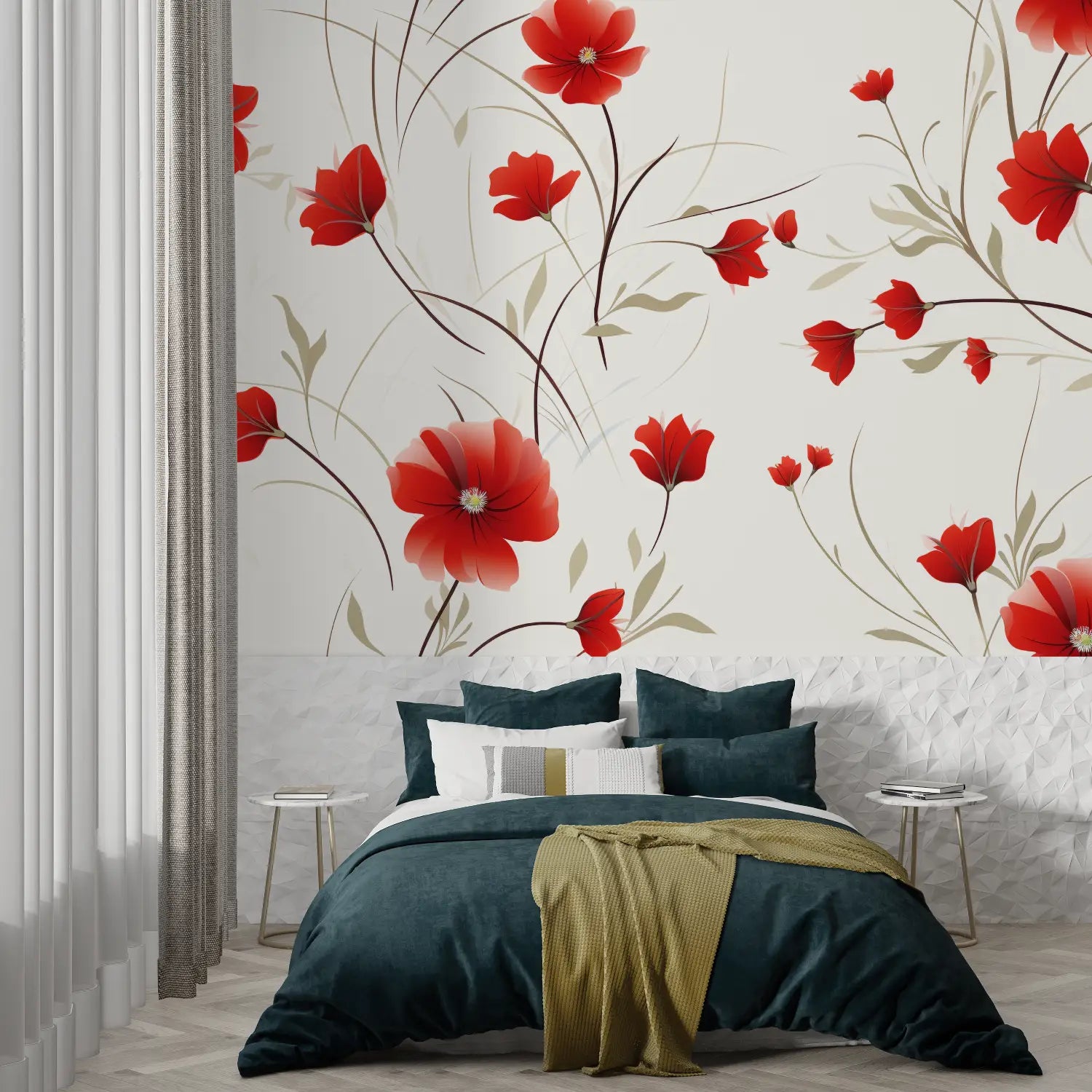 Floral Wallpaper - Light Poppies