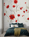 Papier Peint Floral - Coquelicots Légers