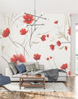 Papier Peint Floral - Coquelicots Légers