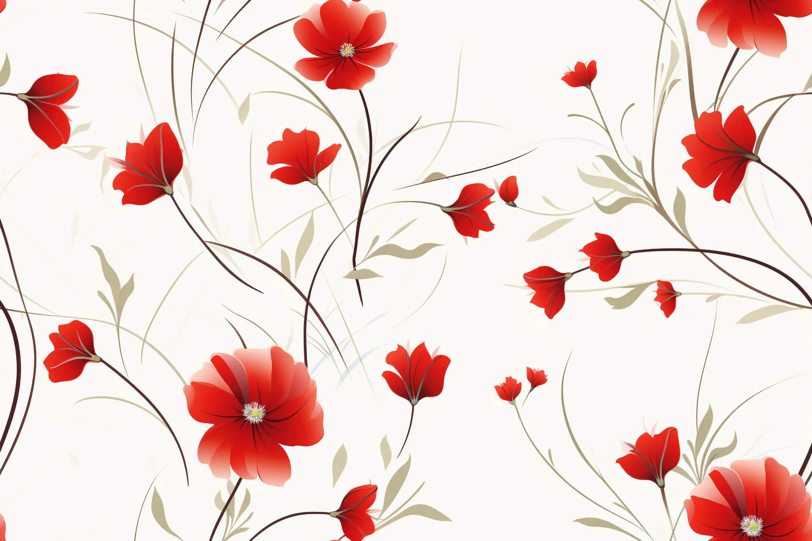 Floral Wallpaper - Light Poppies