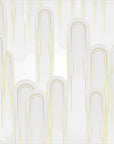 Geometric Wallpaper – Slender Arches in Thin Gold Lines
