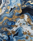 Art Deco Wallpaper – Blue and Gold Marbles