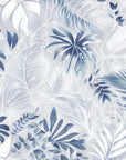 Foliage Wallpaper - Blue and White Sketched Jungle