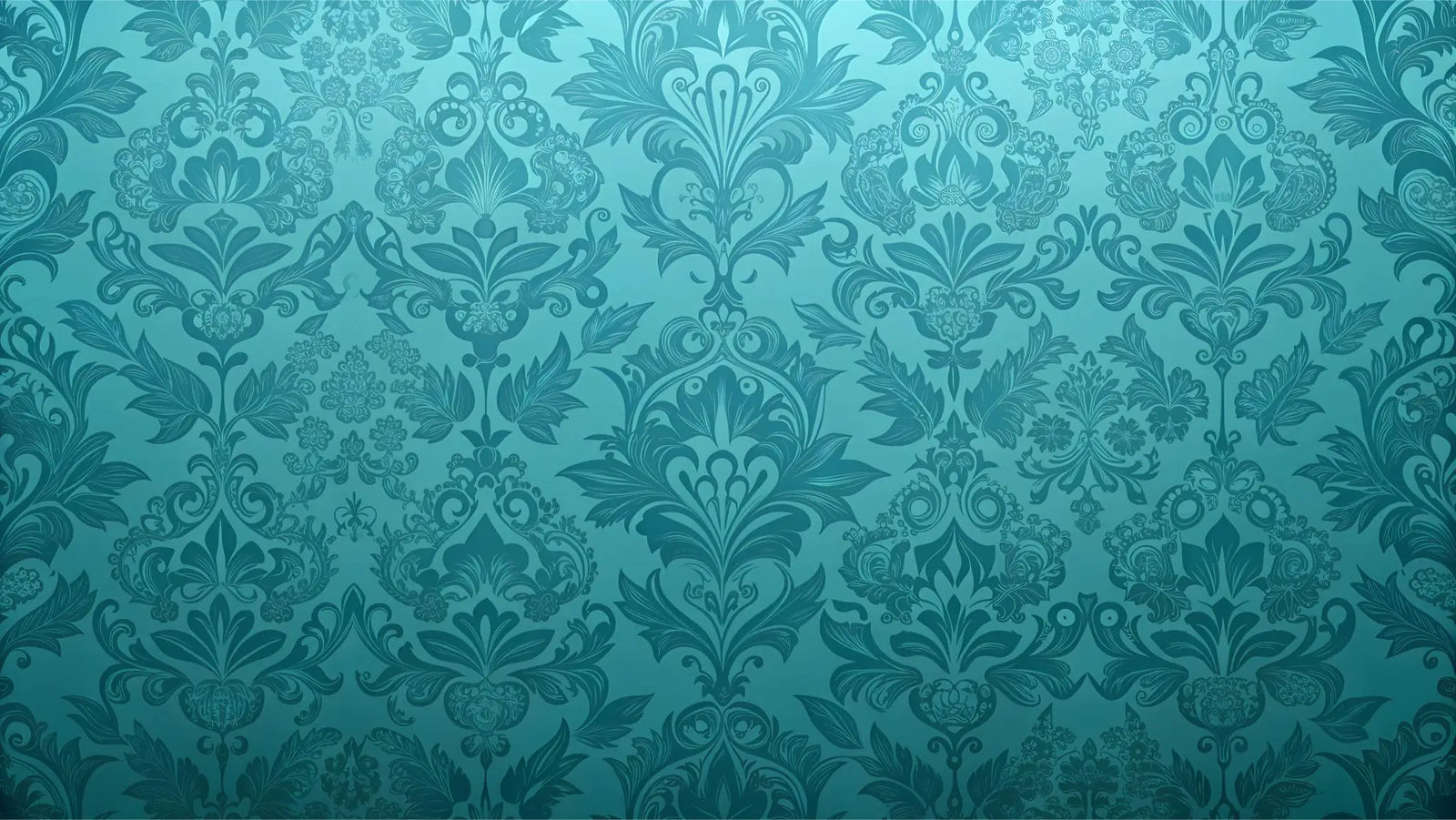 Vintage Wallpaper - Turquoise Blue Baroque Patterns