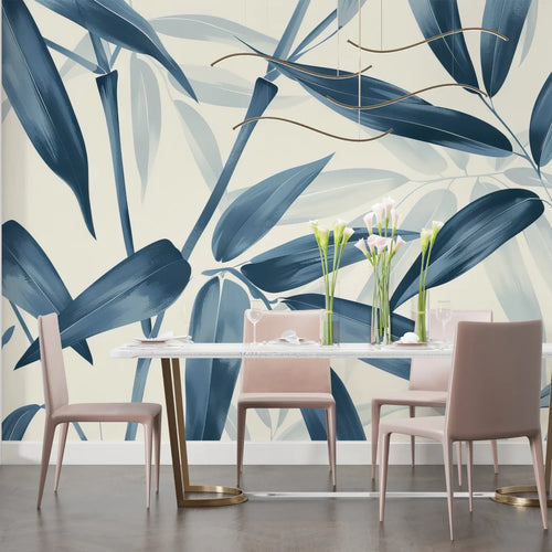 Papier Peint Japonais – Bambous Indigo