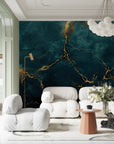 Stone Wallpaper - Dark and Gold Marbling
