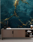 Stone Wallpaper - Dark and Gold Marbling