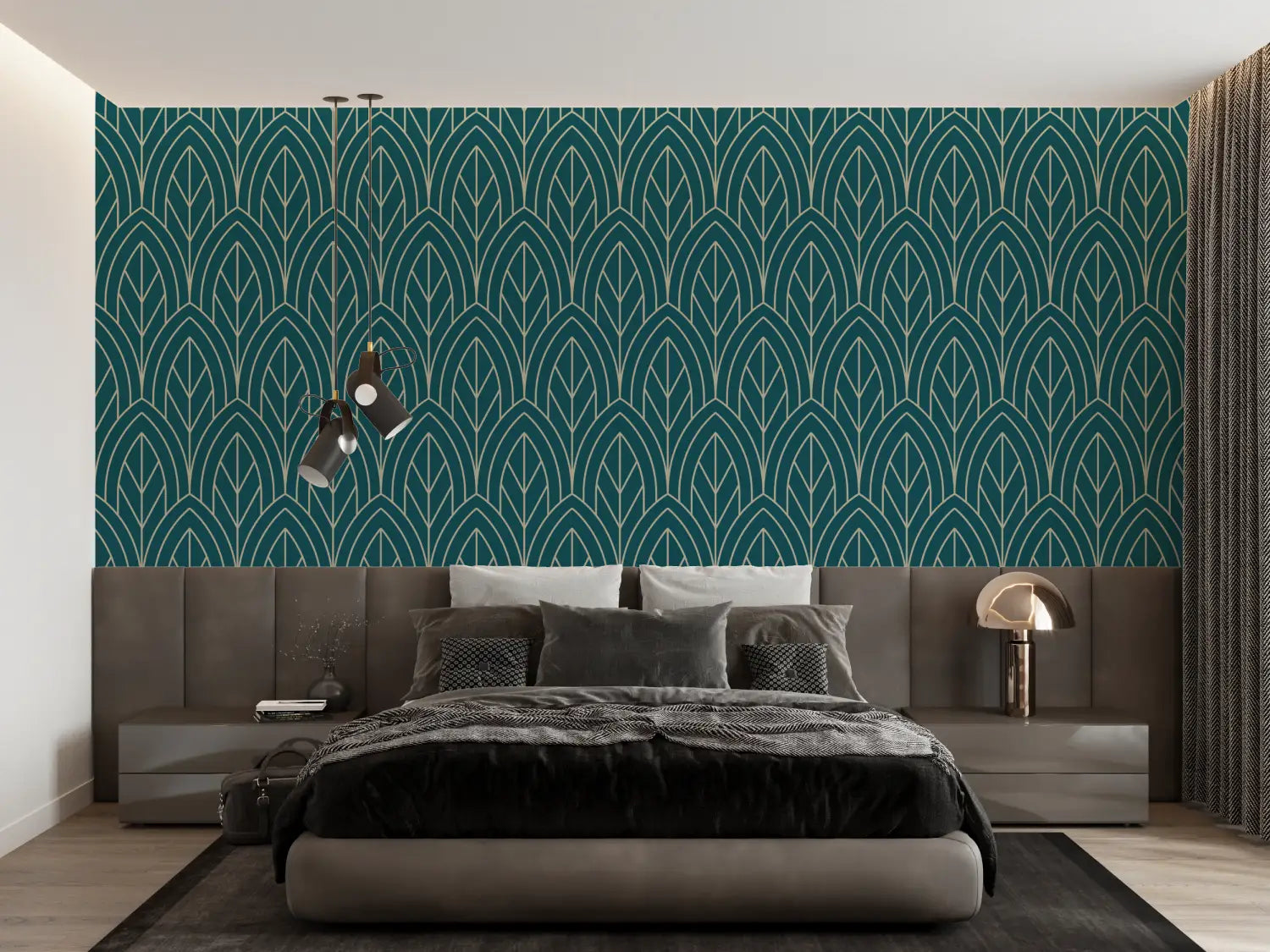 Japanese Wallpaper - Graphic Linear Foliage