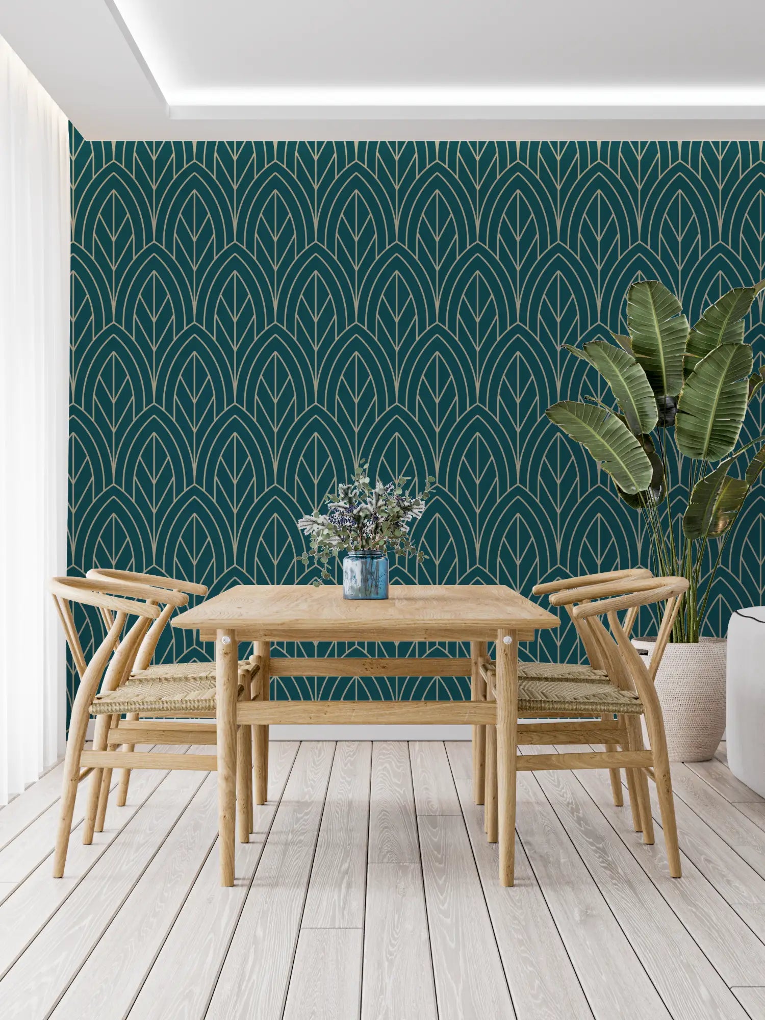 Japanese Wallpaper - Graphic Linear Foliage