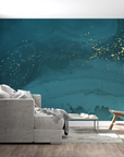 Papier Peint Art & Déco - Vortex Azur et Or