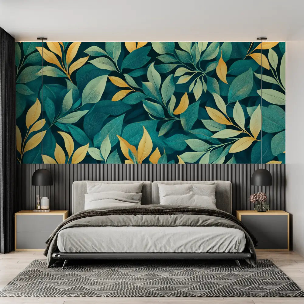 Foliage Wallpaper - Soft Yellow and Green Leaves