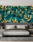 Papier Peint Feuillage - Feuilles Douces Jaune et Vert