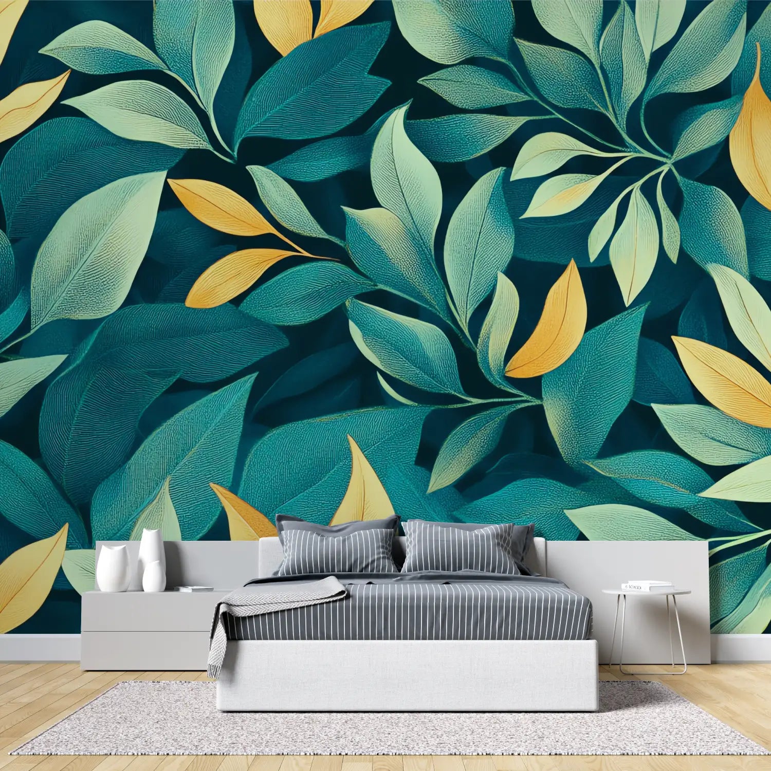 Foliage Wallpaper - Soft Yellow and Green Leaves