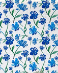 Papier Peint Floral – Fleurs Indigo sur Fond Ivoire