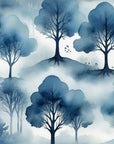 Forest Wallpaper - Misty Trees in Watercolor