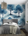 Forest Wallpaper - Misty Trees in Watercolor