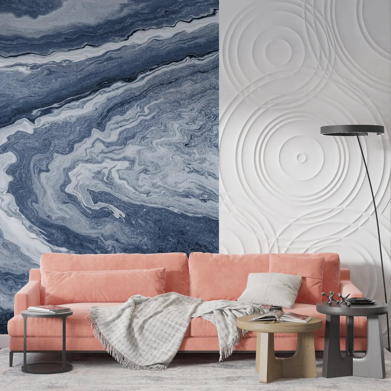 Papier Peint Géométrique - Vagues Abstraites