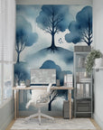 Forest Wallpaper - Misty Trees in Watercolor