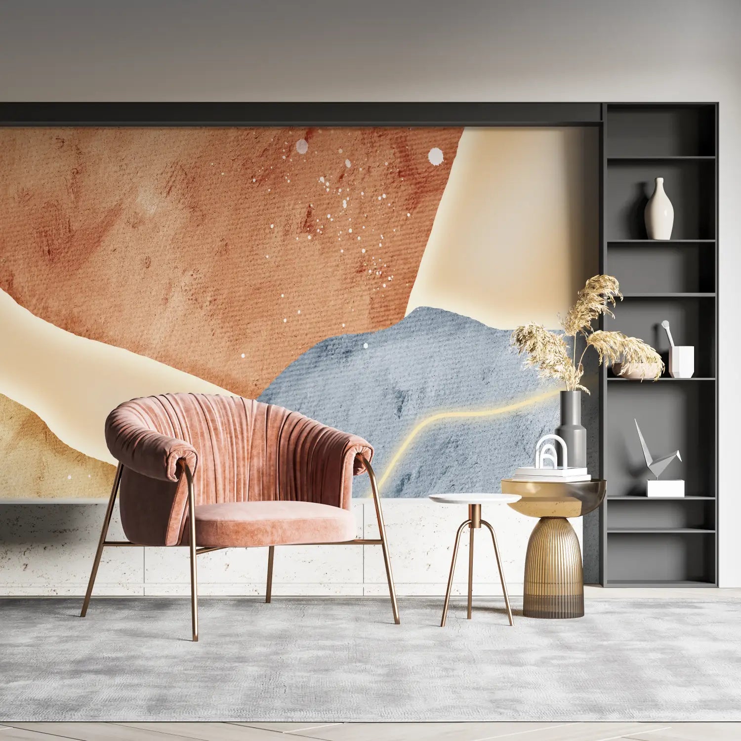 Papier Peint Géométrique - Patchwork Organique