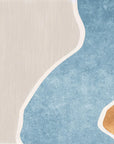 Papier Peint Art & Déco – Formes Douces en Bleu et Or