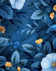 Floral Wallpaper - Blue and Gold Garden