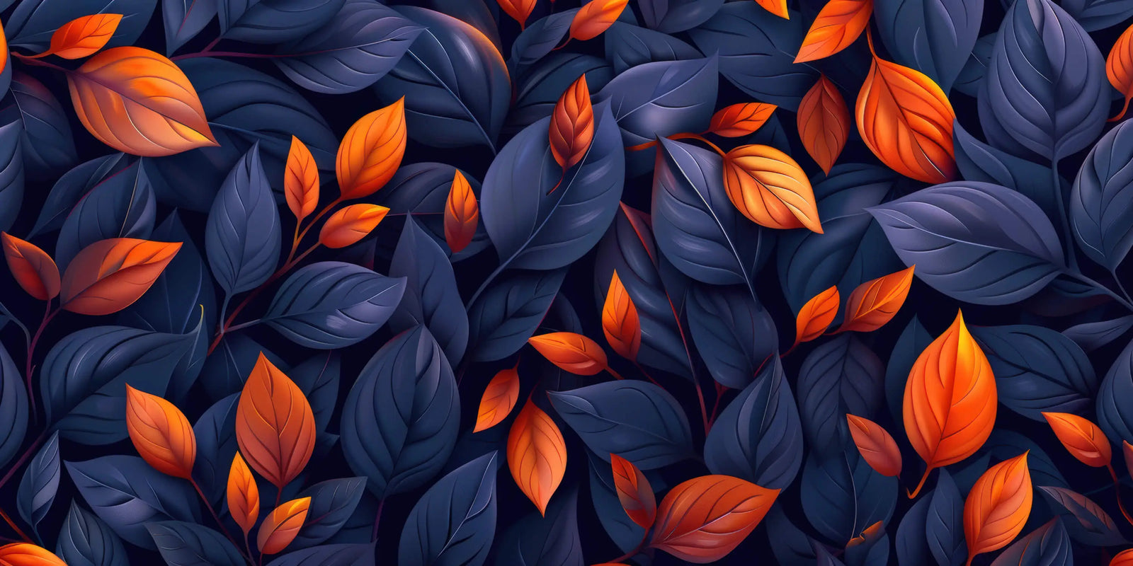 Foliage Wallpaper - Dark and Copper Leaves