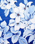 Papier Peint Floral - Fleurs Blanches et Bleues