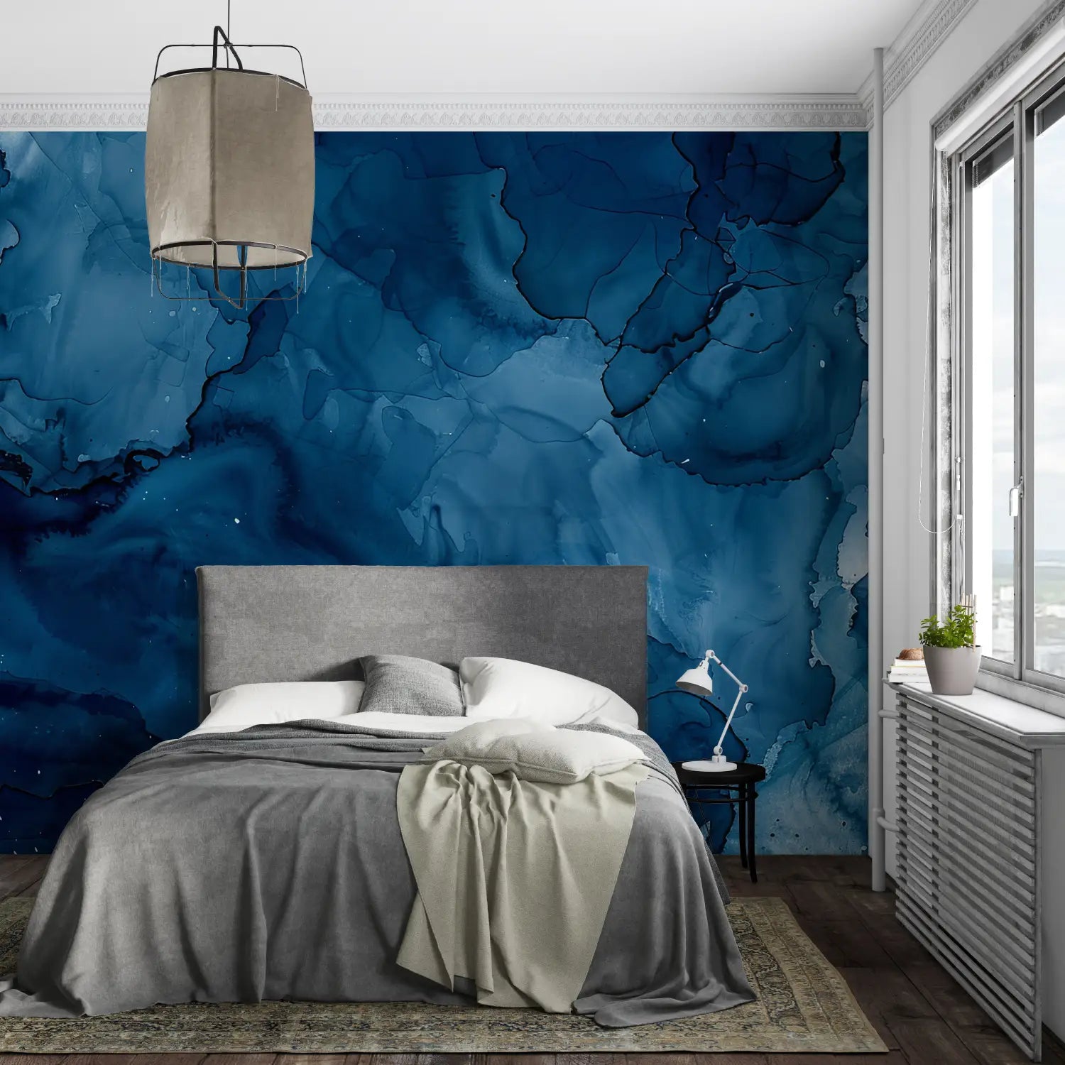 Art &amp; Deco Wallpaper - Deep Blue Abstraction