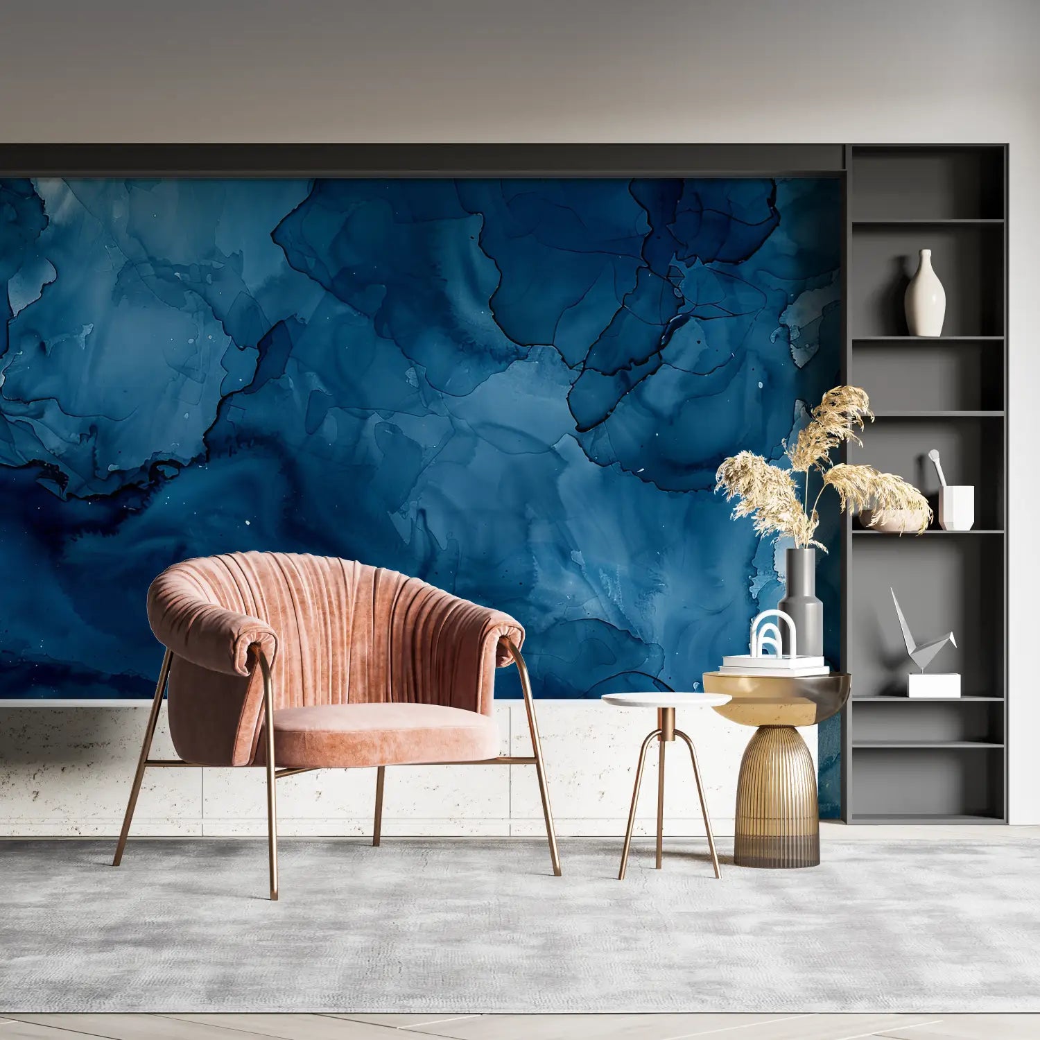 Art &amp; Deco Wallpaper - Deep Blue Abstraction