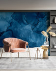 Papier Peint Art & Déco - Abstraction Bleue Profonde
