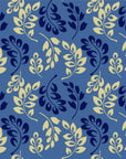 Foliage Wallpaper - Blue and Gold Leafy Patterns