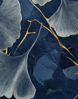 Papier Peint Feuillage – Ginkgos Bleus et Or