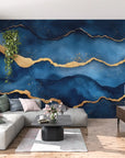 Papier Peint Art & Déco - Ondes Dorées