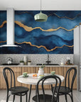 Papier Peint Art & Déco - Ondes Dorées