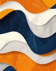 Geometric Wallpaper - Blue and Orange Abstract Waves
