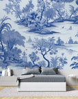 Japanese Wallpaper - Traditional Blue Landscape