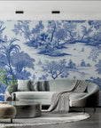 Japanese Wallpaper - Traditional Blue Landscape